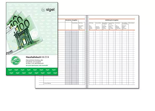 "SIGEL HA514 Haushaltsbuch - A5 Format aus nachhaltigem Papier für effektives Sparen"