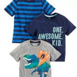 Carter's Baby Jungen Kurzarm-T-Shirt, Blau Streifen - Größe 2 Jahre