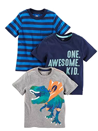 Carter's Baby Jungen Kurzarm-T-Shirt, Blau Streifen - Größe 2 Jahre