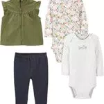 Simple Joys by Carter's Baby Mädchen 4-Piece Bodysuit and Vest Set Modische Weste