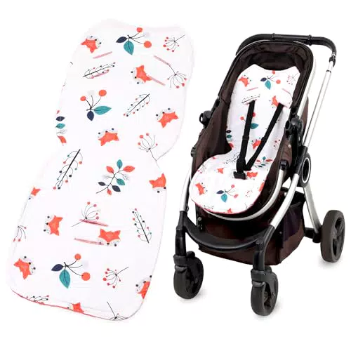 Kinderwagen Buggy Sitzauflage - Universal Sitzeinlage für Kindersitz, atmungsaktiv, 75 x 35 cm, Minky Terracotta