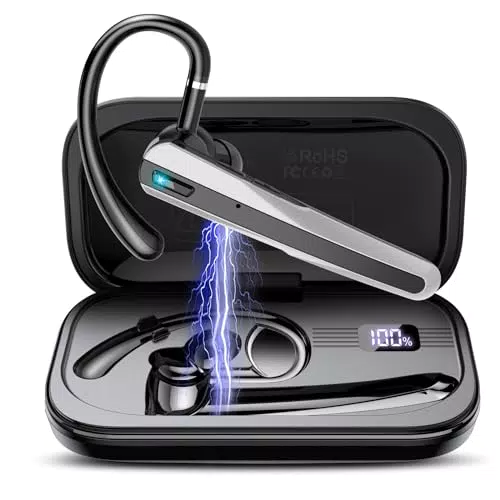 Bluetooth Headset von SKIUDCT mit ENC Dual Mic und 120 Std Spielzeit, IPX7 Wasserdicht - Ideal für Handy, Autofahrer und Geschäft