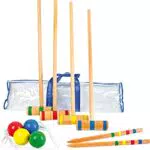 Holz Krocket-Set für draußen mit Zubehör, ab 5 Jahren