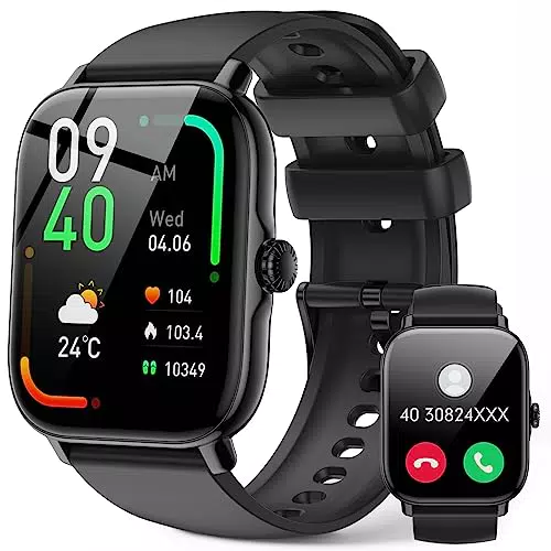 Smartwatch mit Telefonfunktion - 1,85 Zoll Touchscreen, Sportmodus, IP68 Wasserdicht - Fitnessuhr mit Herzfrequenzmonitor, Schlafmonitor, Schrittzähler