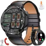 Smartwatch Herren Bluetooth Telefonanruf 1,52 Zoll Bildschirm IP68 Wasserdicht Fitness Tracker Android iOS Sportuhr