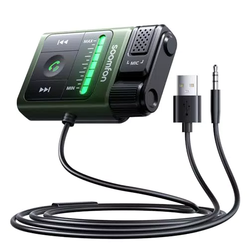 Bluetooth Adapter Auto mit Freisprecheinrichtung und HiFi Stereo für Auto und Lautsprecher