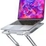 Soqool Laptop Ständer aus Aluminiumlegierung - Höhenverstellbarer und Faltbarer Laptop Stand - Ergonomischer Laptopständer für 10-16 Zoll Laptops - Kompatibel mit MacBook Air, Huawei, Dell, Lenovo.