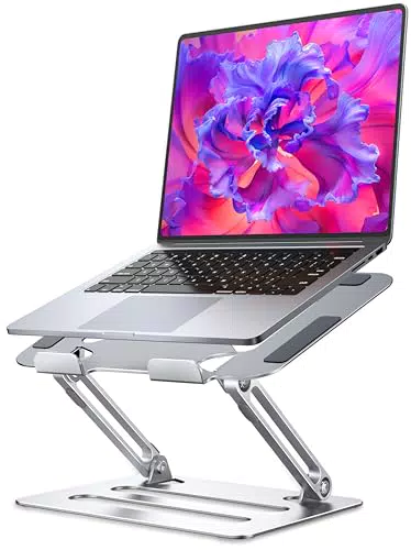 Soqool Laptop Ständer aus Aluminiumlegierung - Höhenverstellbarer und Faltbarer Laptop Stand - Ergonomischer Laptopständer für 10-16 Zoll Laptops - Kompatibel mit MacBook Air, Huawei, Dell, Lenovo.