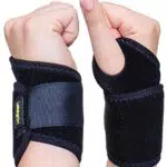 Handgelenkbandage mit Klettverschluss für Fitness und Krafttraining - Damen und Herren, schwarz