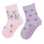 Sterntaler ABS-Socken Maus und Herzen für Mädchen - Babysocken mit Anti-Rutsch-Noppen - Antirutsch Socken im Set mit Tiermotiv - rosa