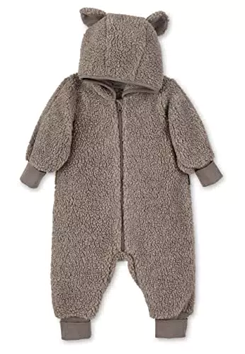Sterntaler Baby Jungen Overall aus Merino Wolle mit Kapuze - Braun