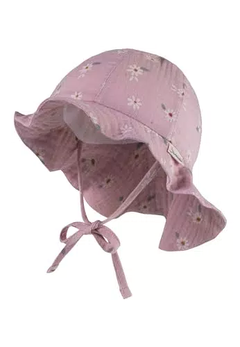 Sterntaler Mädchen Sonnenhut Gänseblümchen Musselin mit Bindeband und Nackenschutz