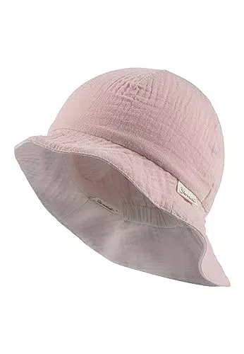 Sterntaler Mädchen Sonnenhut aus Musselin, Samtrosa