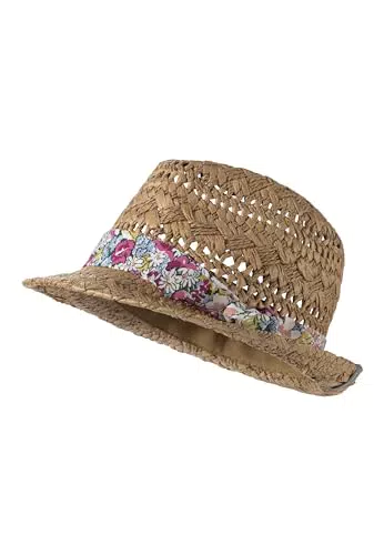 Sterntaler Strohhut für Mädchen mit UV-Schutz 50+ und Blumendruck - Sonnenhut für Kinder