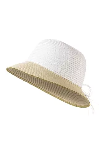 Sterntaler Strohhut mit Schleife und UV-Schutz 50+ für Kinder - Mädchen Sonnenhut mit Goldrand