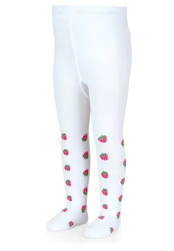 Sterntaler Kinderstrumpfhose mit Erdbeer-Muster für Mädchen