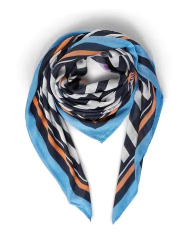 Street One Damen Halstuch mit Muster - Gravity Blue