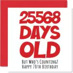 Geburtstagskarte zum 70. Geburtstag für Männer und Frauen - Lustige Karte für Erwachsene, Mutter, Vater, Oma, Großvater