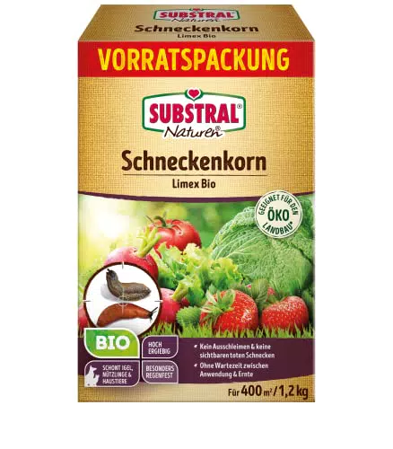 Substral Naturen Schneckenkorn Limex Bio - Natürliches Ködergranulat zur Schneckenbekämpfung - 400 m²