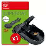 SWISSINNO SuperCat Rattenfalle: Effiziente Schlagfalle mit ungiftigem Köder. Für Innen- und Außenbereich. Made in EU.