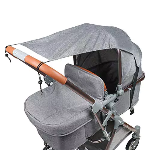 Sonnensegel Kinderwagen Universal mit UV Schutz Beschichtung 50+ und Rollo-Funktion