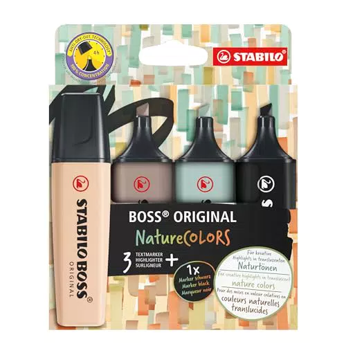 STABILO BOSS ORIGINAL NatureCOLORS Textmarker - 4er Pack