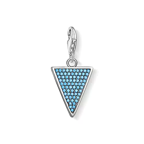 THOMAS SABO Damen Charm Anhänger Dreieck Türkis 925 Silber - Charm Club