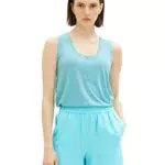 TOM TAILOR Damen Basic Top mit Knopfleiste