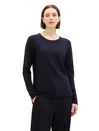 TOM TAILOR Damen 1038879 Basic Pullover mit Struktur