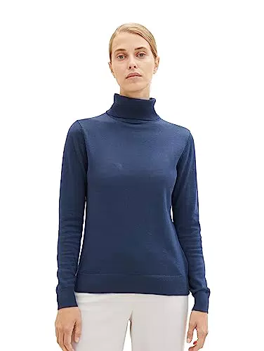TOM TAILOR Damen Basic Pullover mit Rollkragen