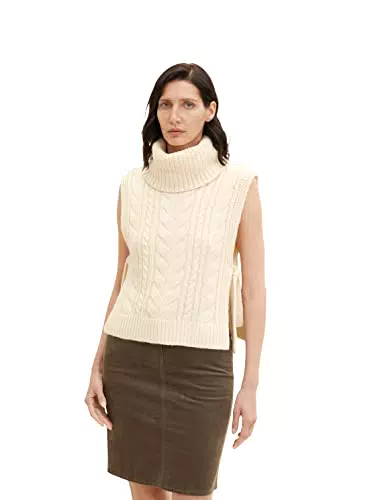 TOM TAILOR Damen Pullunder mit Zopfmuster - Modell 1034051
