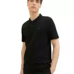 TOM TAILOR Denim Herren Poloshirt Piqué - Schwarz