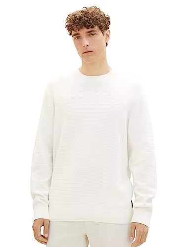 Tom Tailor Denim Herren Basic Strickpullover mit Struktur