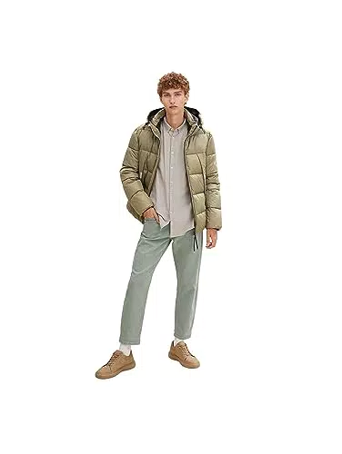 TOM TAILOR Denim Herren Puffer Jacke mit abnehmbarer Kapuze 1032429
