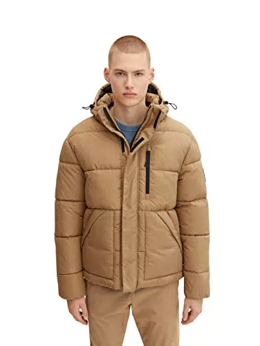 TOM TAILOR Denim Herren Puffer Jacke mit abnehmbarer Kapuze 1032434