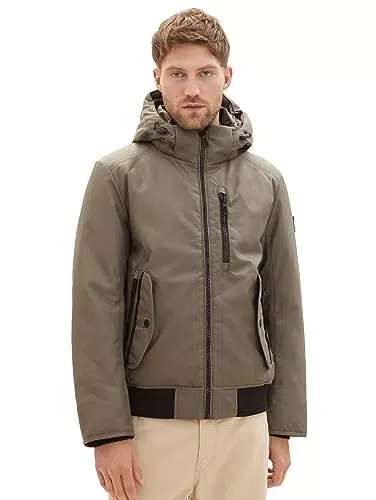 TOM TAILOR Herren Blouson Winterjacke mit Abnehmbarer Kapuze