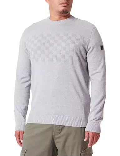 TOM TAILOR Herren Crew-Neck Strick-Pullover im Struktur-Mix