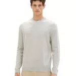 TOM TAILOR Herren Basic Crewneck Pullover aus Baumwolle