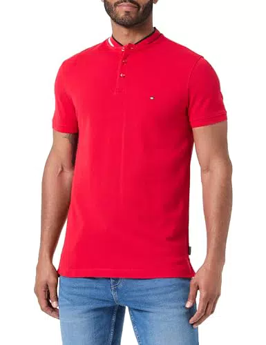 Tommy Hilfiger Herren Poloshirt Kurzarm Mao Slim Fit Polo - Rot