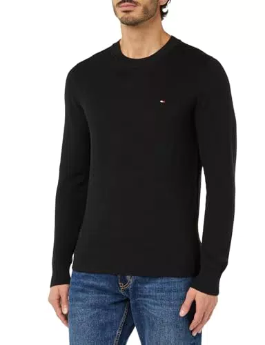 Tommy Hilfiger Herren Pullover Chain Ridge Structure C Neck Baumwolle