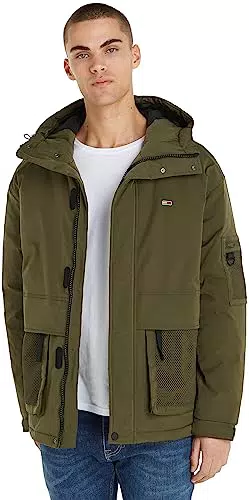 Tommy Jeans Herren Jacke Tech Übergangsjacke, Schwarz