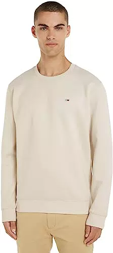 Tommy Jeans Herren Sweatshirt Tjm Regular Fleece C Neck - Elfenbein