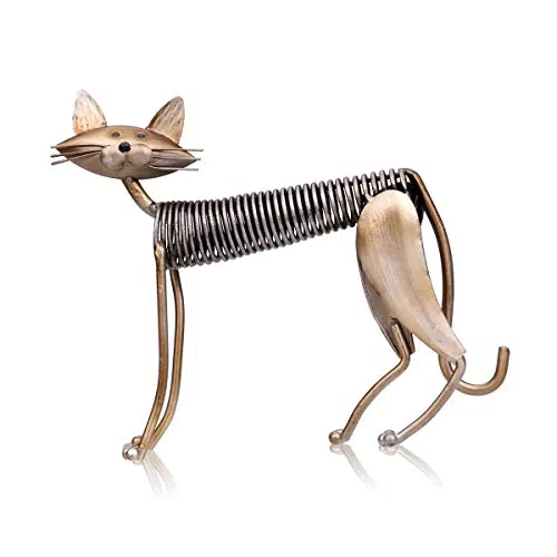 Metall Katze Deko Skulptur - Dekorative Figur für Zuhause