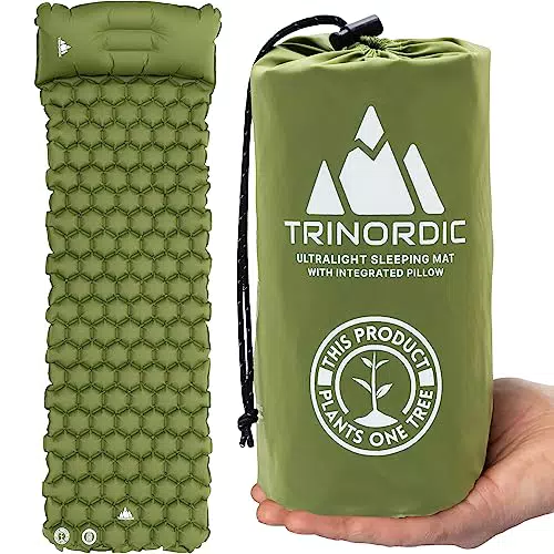 Ultraleichte Aufblasbare Isomatte mit Kissen für Camping & Outdoor - TRINORDIC
