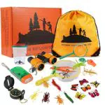Kinder Outdoor Entdecker-Set mit Fernglas, Taschenlampe, Kompass und Lupe - Geschenk für Mädchen und Jungen