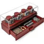 Uhrenvitrine aus Holz für Herrenuhren - Organizer für Männer - Display mit Schublade