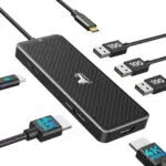USB C Hub Dual HDMI Adapter Docking Station mit 2 HDMI 4K@60Hz, 3 USB 3.1 Anschlüssen und PD 100W Schnellladen - Kompatibel mit Dell XPS, Lenovo, HP, Surface
