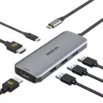 Docking Station Dual Monitore für Windows - USB C Hub mit 2 HDMI, 3 USB, PD kompatibel - Dell XPS 13/15, Lenovo Yoga