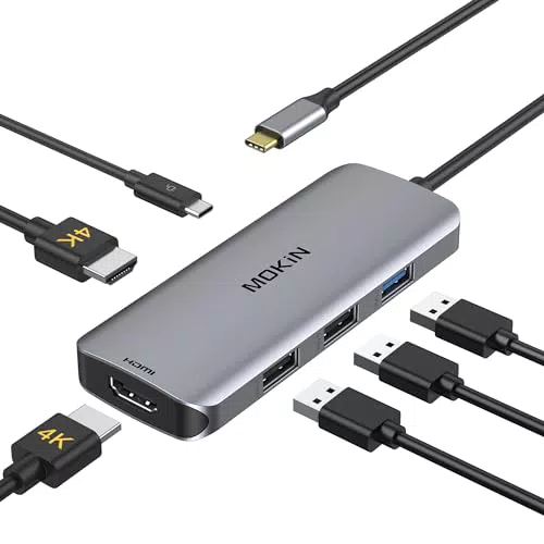 Docking Station Dual Monitore für Windows - USB C Hub mit 2 HDMI, 3 USB, PD kompatibel - Dell XPS 13/15, Lenovo Yoga