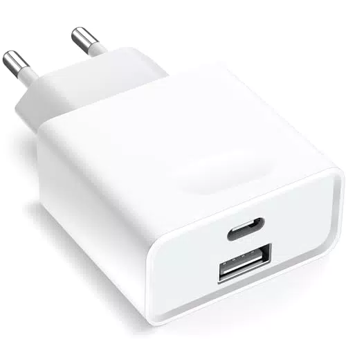 Sicuramente! Ecco il titolo ripulito e ottimizzato per la SEO:

"Ladegerät USB C 20W 2-Port für iPhone iPad Samsung - Schnellladegerät"